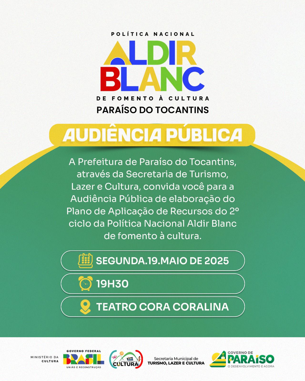 Prefeitura de Paraíso realiza audiência pública para construção do Plano de Aplicação de Recursos do II ciclo da Política Nacional Aldir Blanc